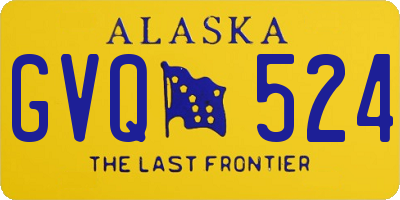 AK license plate GVQ524