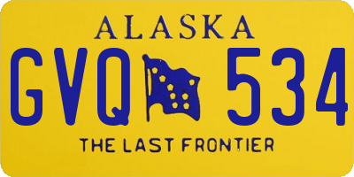 AK license plate GVQ534