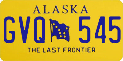 AK license plate GVQ545