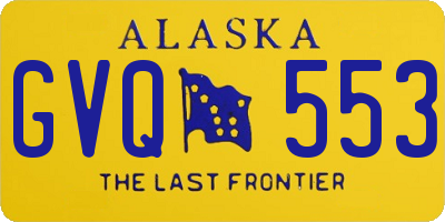 AK license plate GVQ553
