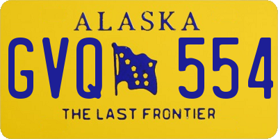 AK license plate GVQ554
