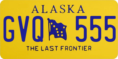 AK license plate GVQ555