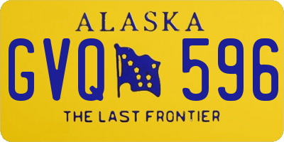 AK license plate GVQ596