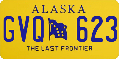 AK license plate GVQ623