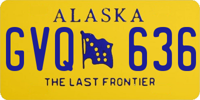 AK license plate GVQ636