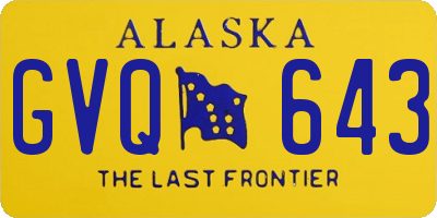 AK license plate GVQ643