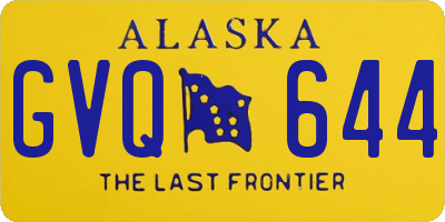 AK license plate GVQ644