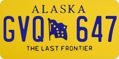 AK license plate GVQ647