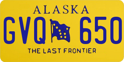 AK license plate GVQ650