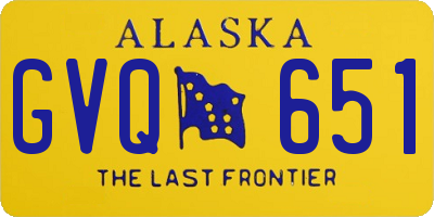 AK license plate GVQ651