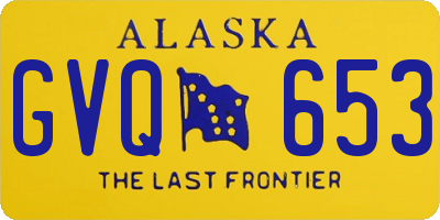 AK license plate GVQ653