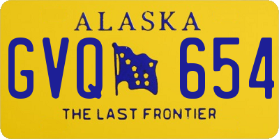 AK license plate GVQ654