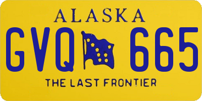 AK license plate GVQ665