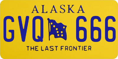 AK license plate GVQ666