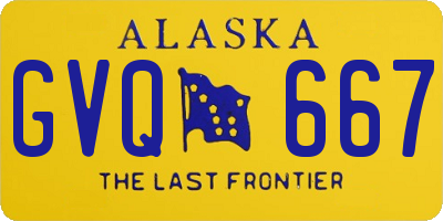 AK license plate GVQ667