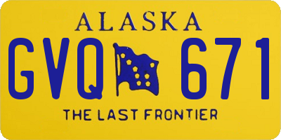 AK license plate GVQ671
