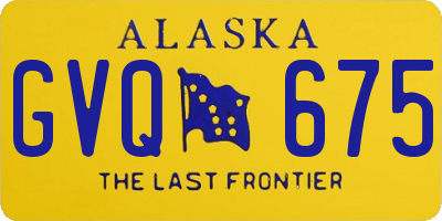 AK license plate GVQ675