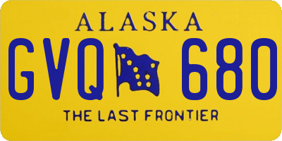 AK license plate GVQ680