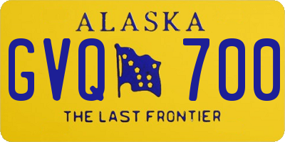 AK license plate GVQ700