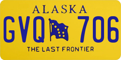 AK license plate GVQ706