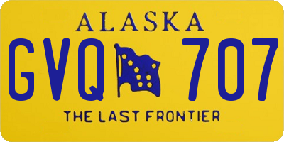 AK license plate GVQ707