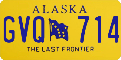 AK license plate GVQ714