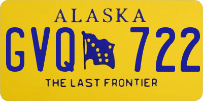 AK license plate GVQ722