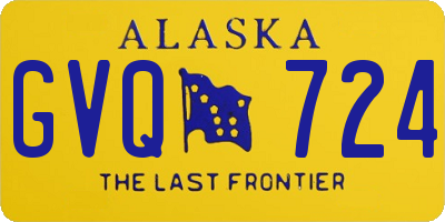 AK license plate GVQ724