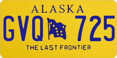 AK license plate GVQ725