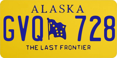 AK license plate GVQ728
