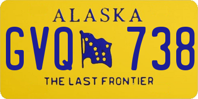 AK license plate GVQ738