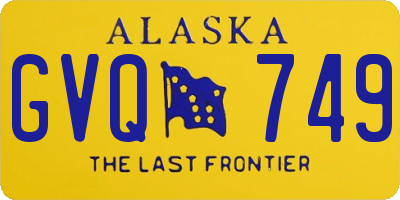 AK license plate GVQ749