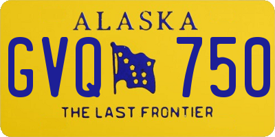 AK license plate GVQ750