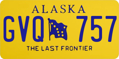 AK license plate GVQ757