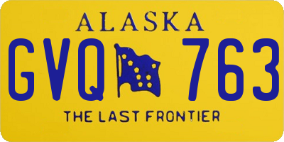AK license plate GVQ763