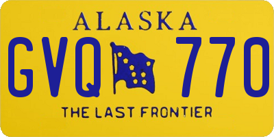 AK license plate GVQ770
