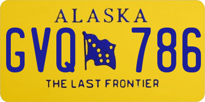 AK license plate GVQ786