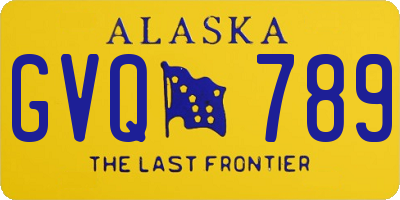 AK license plate GVQ789