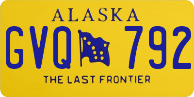 AK license plate GVQ792