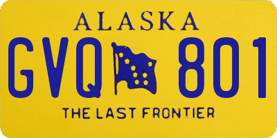AK license plate GVQ801