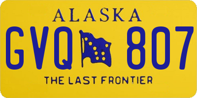 AK license plate GVQ807