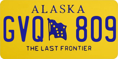 AK license plate GVQ809