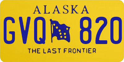 AK license plate GVQ820