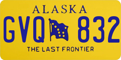 AK license plate GVQ832