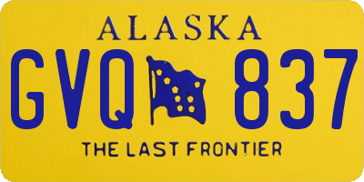 AK license plate GVQ837