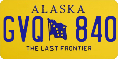 AK license plate GVQ840