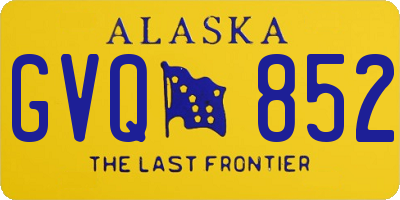 AK license plate GVQ852