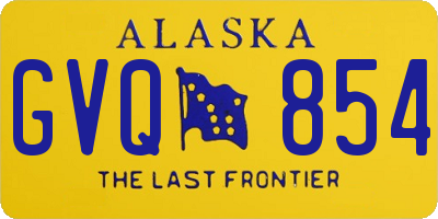 AK license plate GVQ854