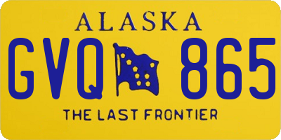 AK license plate GVQ865