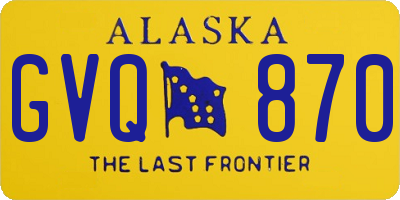 AK license plate GVQ870